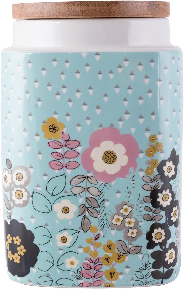 Katie Alice 5163973 Pretty Retro Medium Ceramic Storage Jar, 18 x 11.5 cm (7" x 4½")