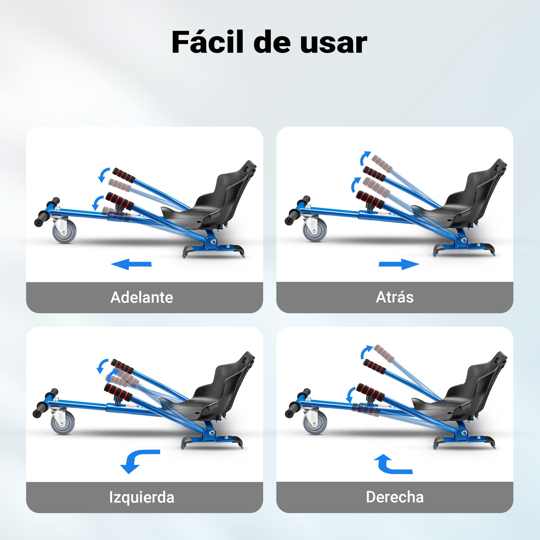Asiento ajustable para patinete eléctrico, color rojo