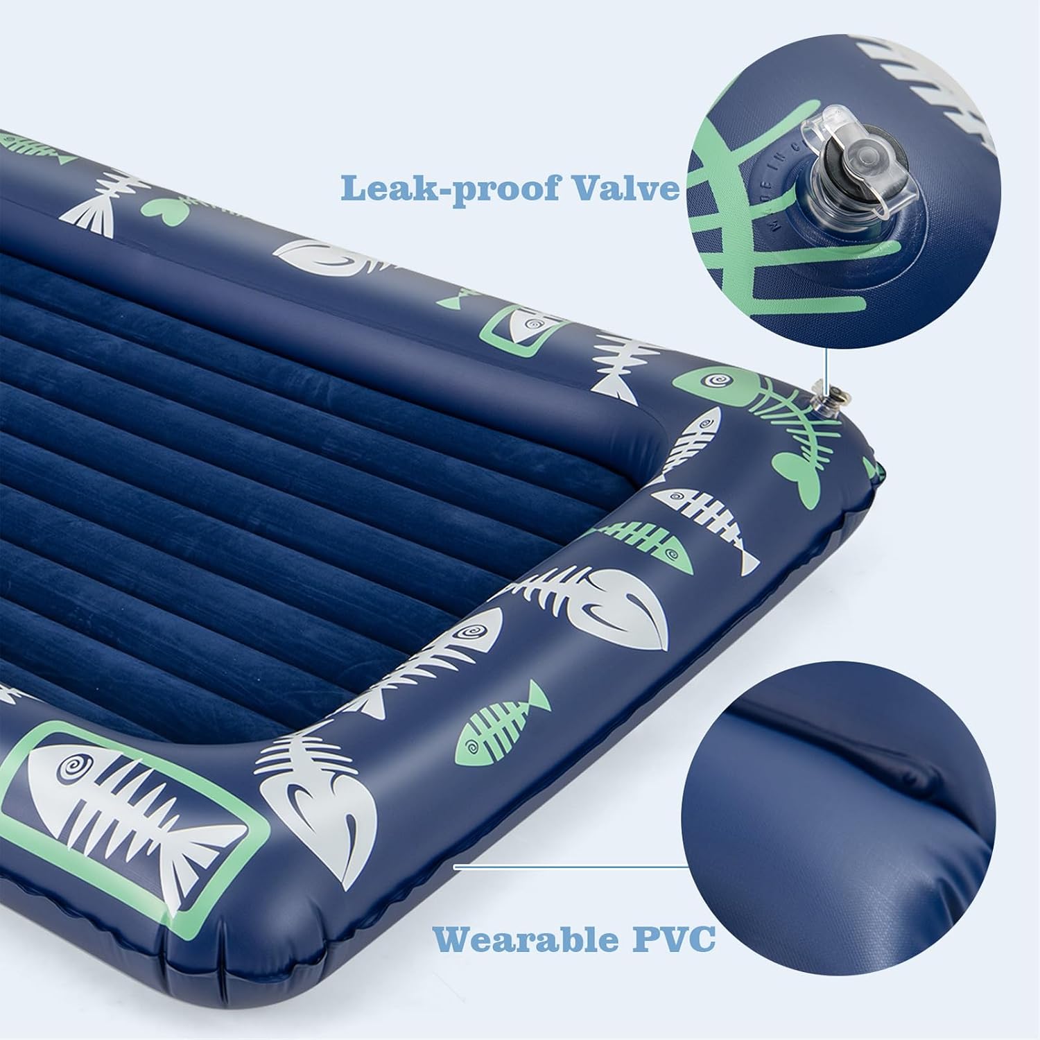 Costzon Inflatable Toddler Travel Bed, Kids Air Mattress Set w/Electric Pump, 4 Sides Safety Bumper & 2-in-1 Multifunctional Design, Portable Toddler Bed for Travel, Camping, Home-use (Blue)