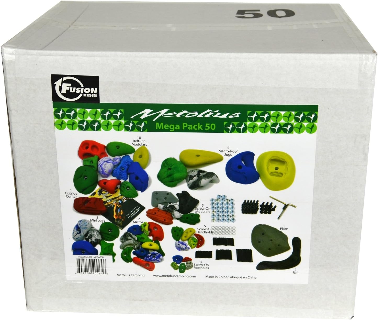 Metolius Mega Pack Climbing Holds - Random Mix of Jugs, Footholds & More for Home Bouldering Walls