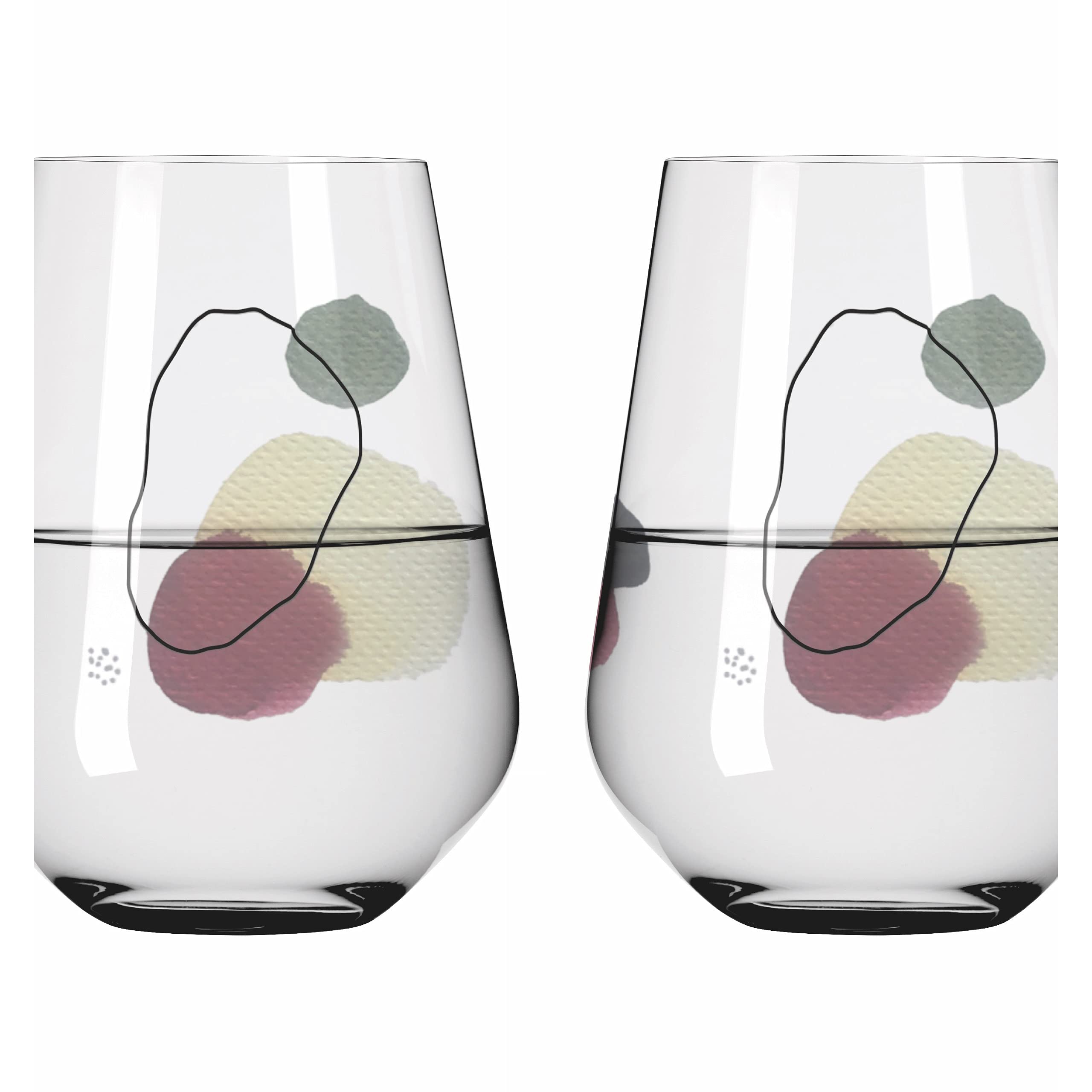 Verres à Vin Blanc Ritzenhoff 300 Ml - Set De 2, Motif Cercles Aquarelle - Fabriqué En Allemagne, Lave-Vaisselle - 5