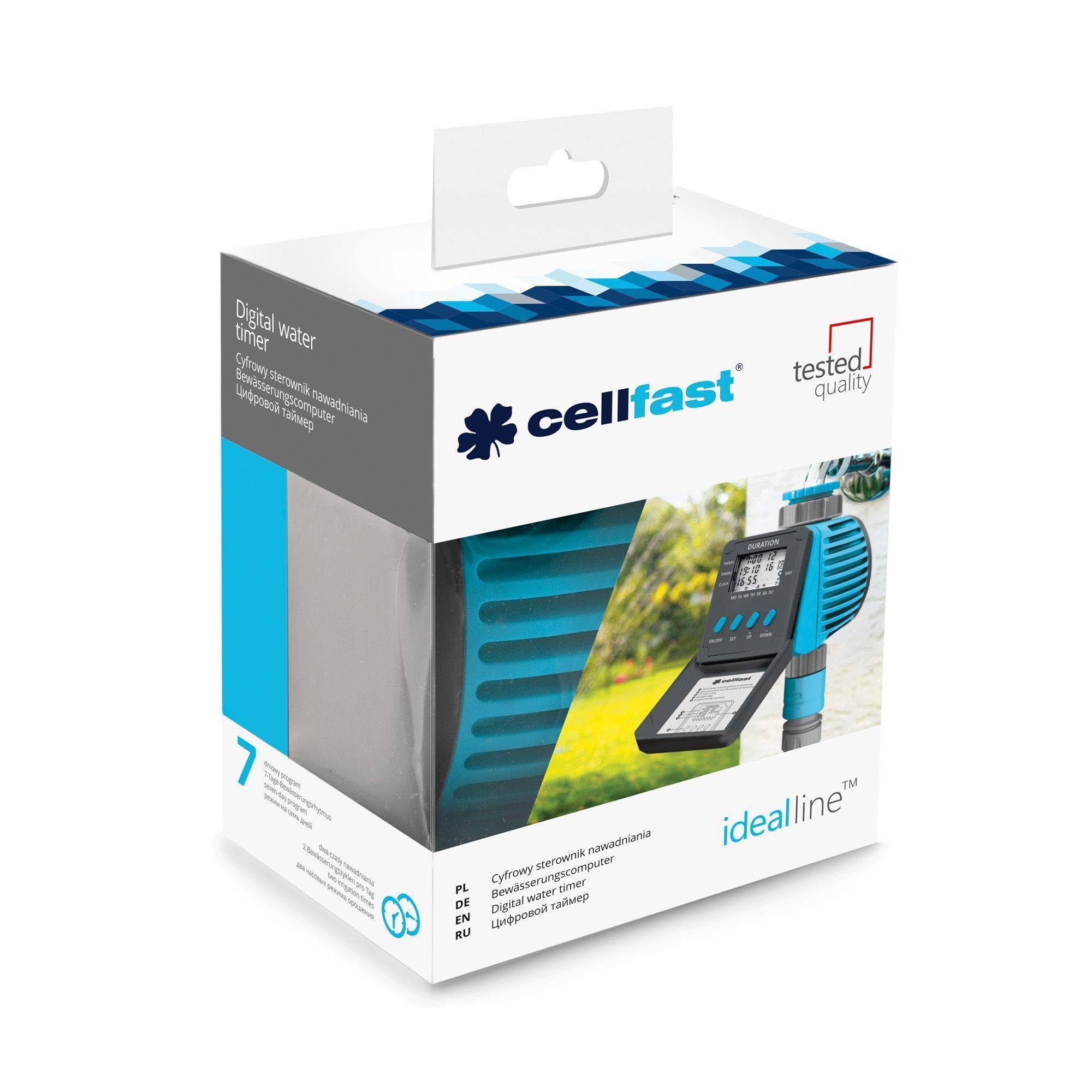 Cellfast Controller di irrigazione Digitale cellPRO™, Controllo Uniforme, 2 cicli individuali, Programmazione settimanale, UNIFIT, G3/4",G1, 52-095
