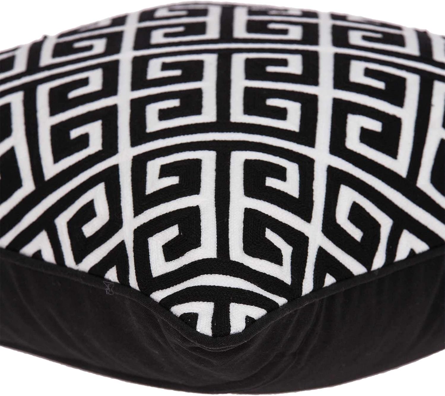 HomeRoots 334117 20 x 7 x 20 in. Cool Transitional Black & White Pillow Cover with Poly Insert