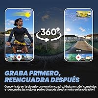 Vista 3 de Insta360 X4 Paquete estándar - Cámara de acción impermeable 360 de 8K, video de gran angular 4K, efecto de palo invisible para selfies, protectores