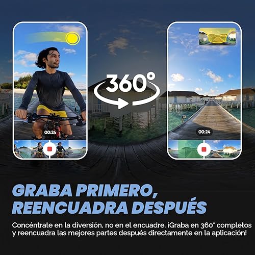 Miniatura 3 de Insta360 X4 Paquete estándar - Cámara de acción impermeable 360 de 8K, video de gran angular 4K, efecto de palo invisible para selfies, protectores