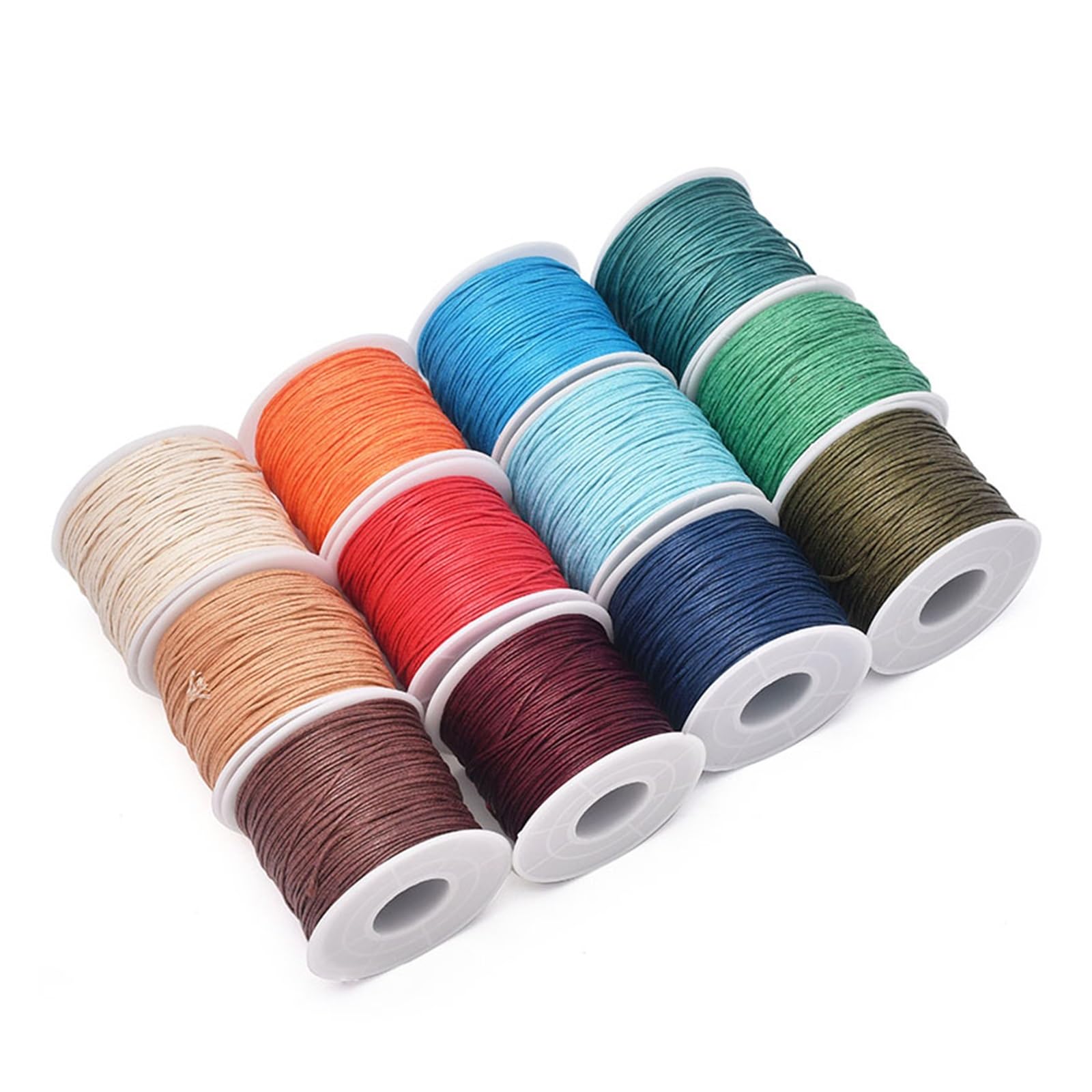 Gewaxt Katoenen Koord Craft Gewaxte Draad Imitatie Lederen Koord Voor Diy Kralen Armbanden Sieraden Maken Naaiwerk Mix Kleur 10m X 1mm 12 Rollen