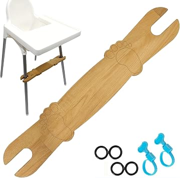 High Chair Footrest,Adjustable Non-Slip Natural Bamboo Wooden Foot Rest for Baby HighChair Footrest High Chair Foot Rest Compatible with IKEA Antilop High Chair Accessories