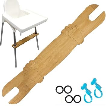 Footrest for Baby Highchair,Adjustable Non-Slip Natural Bamboo Wooden HighChair Footrest,High Chair Foot Rest Compatible with IKEA Antilop High Chair Accessories