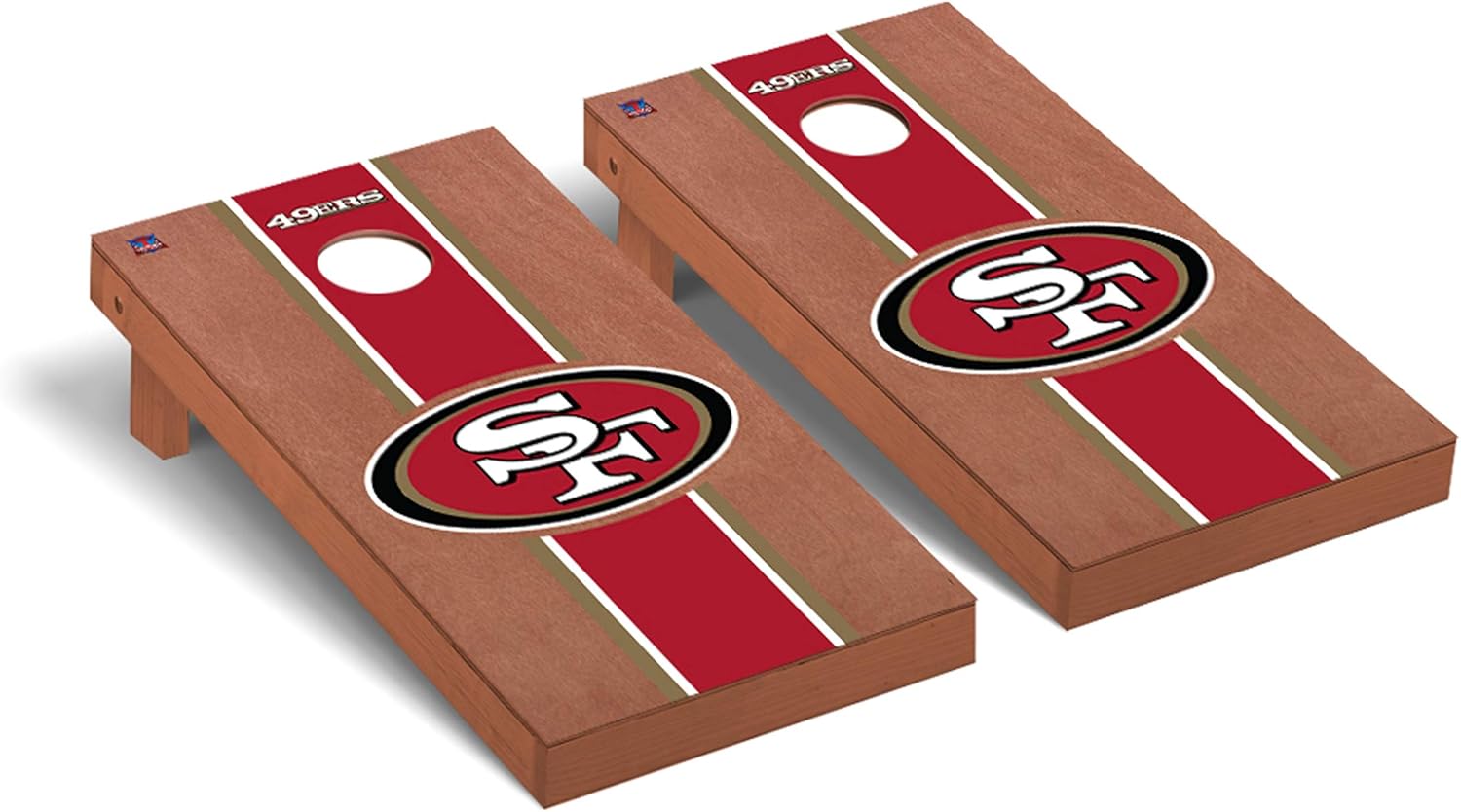 Victory Tailgate Regulation NFL Rosewood Stained Stripe Version 2 Series Cornhole Board Set - 2 Boards, 8 Bags - San Francisco 49ers : Everything Else