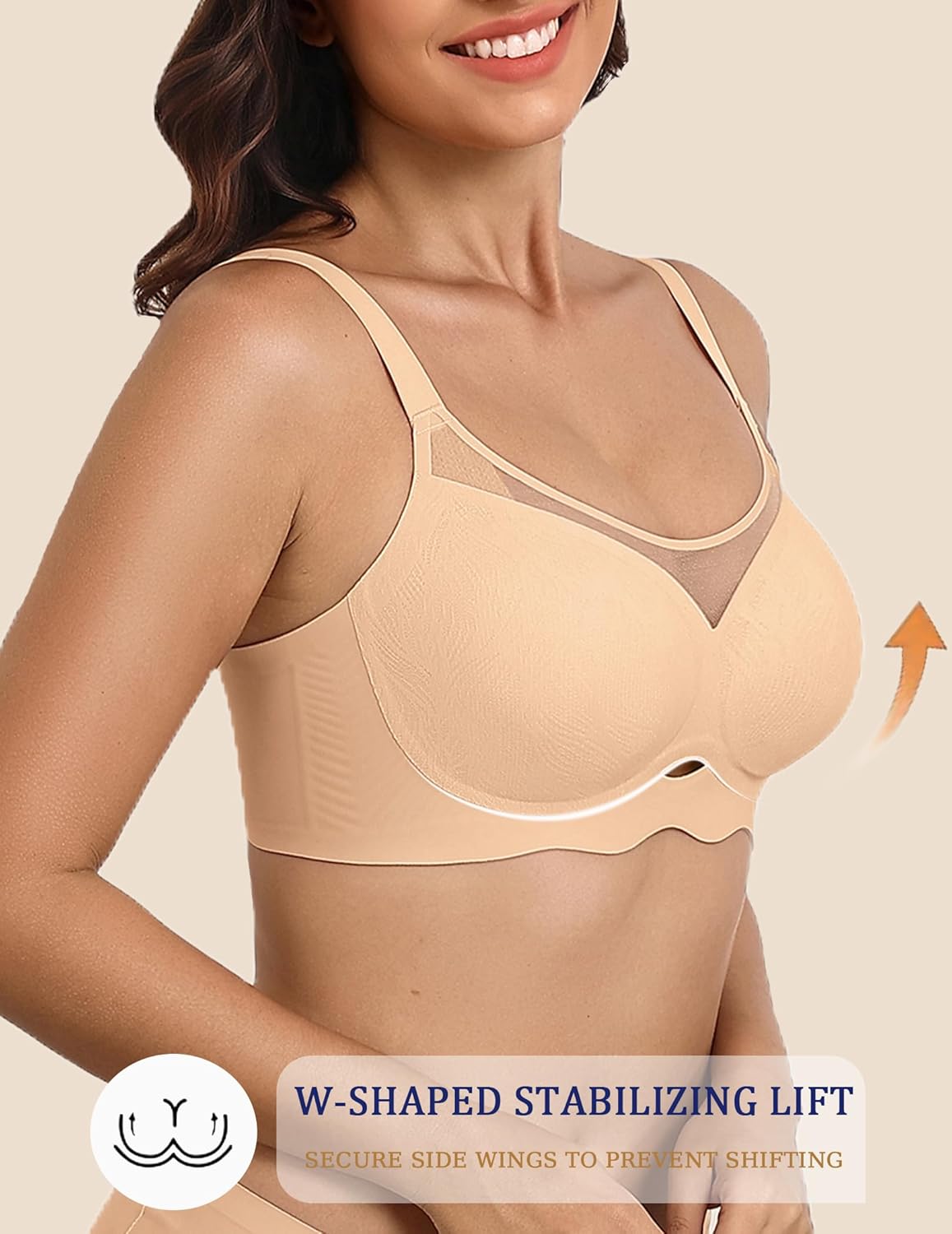 Avidlove Bras for Women V Neck Wireless Bra Lifting Sexy Mesh Bra S-3XL - Image 2