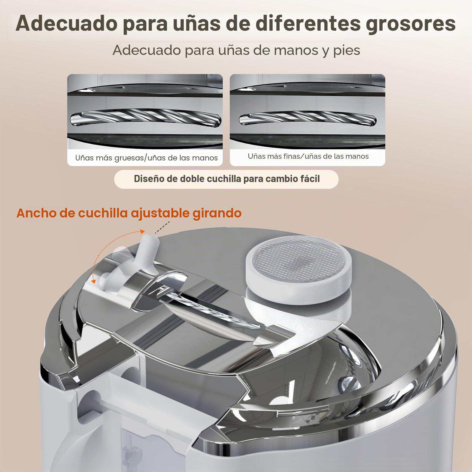 Cortauñas eléctrico 4 en 1 2026 Pro con luz LED y lupa, 3 velocidades para recortar y pulir uñas, Ideal para bebés, personas mayores y adultos, Recorta las uñas fácilmente