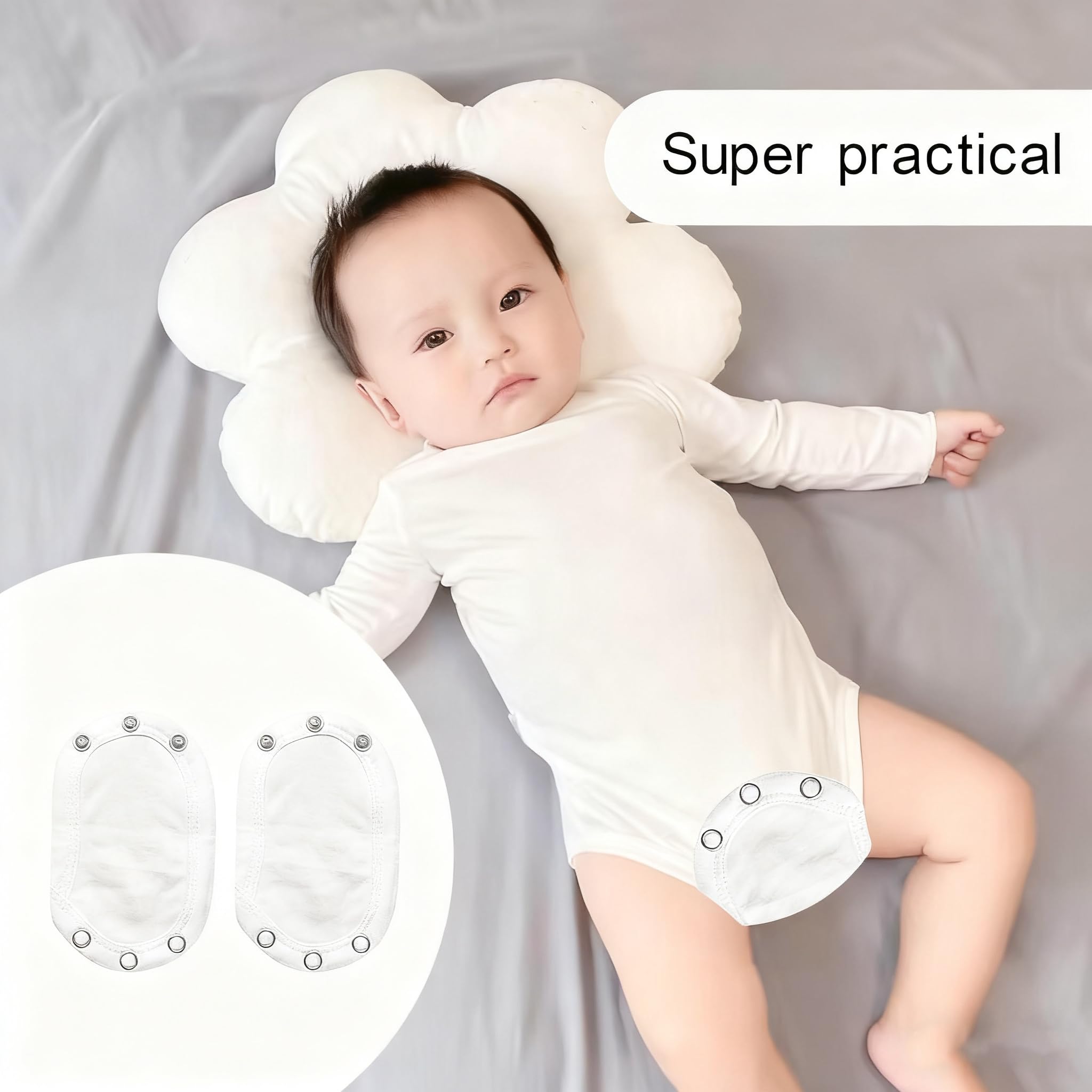 4 Stücke Bodyverlängerung,Bequem Body Verlängerung,Baumwollmaterial,Body Verlängerung,Einstellbare Bodysuit Extender,Universal Verlängerungen,Geeignet für Verlängerung (Weiß)