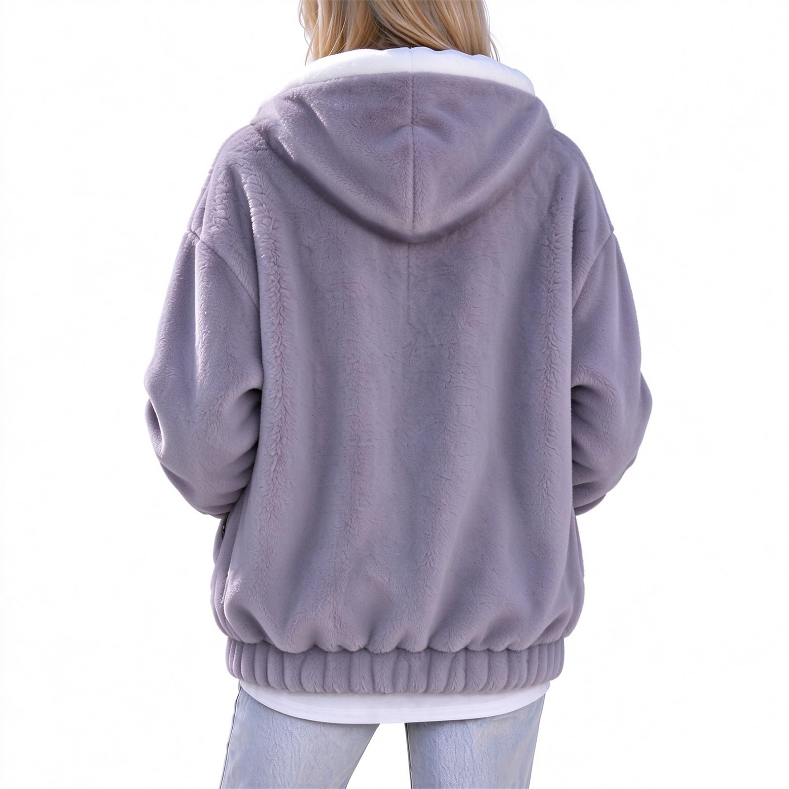 Wintermantel Damen Lang Warm Gefüttert Fleecejacke Mit Kapuze Jacken
