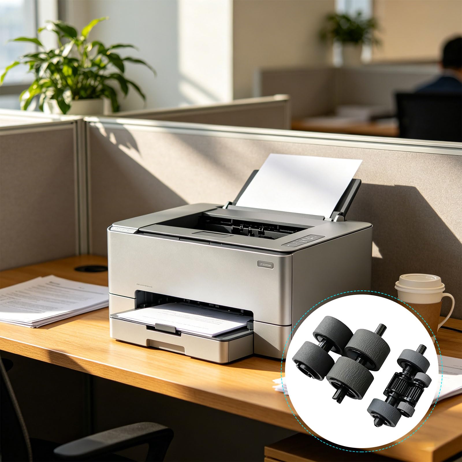 Rodillo de escáner mejorado 6FW06 60001 hecho de ABS resistente para una vida útil más larga, rodillo de alimentación de papel escáner