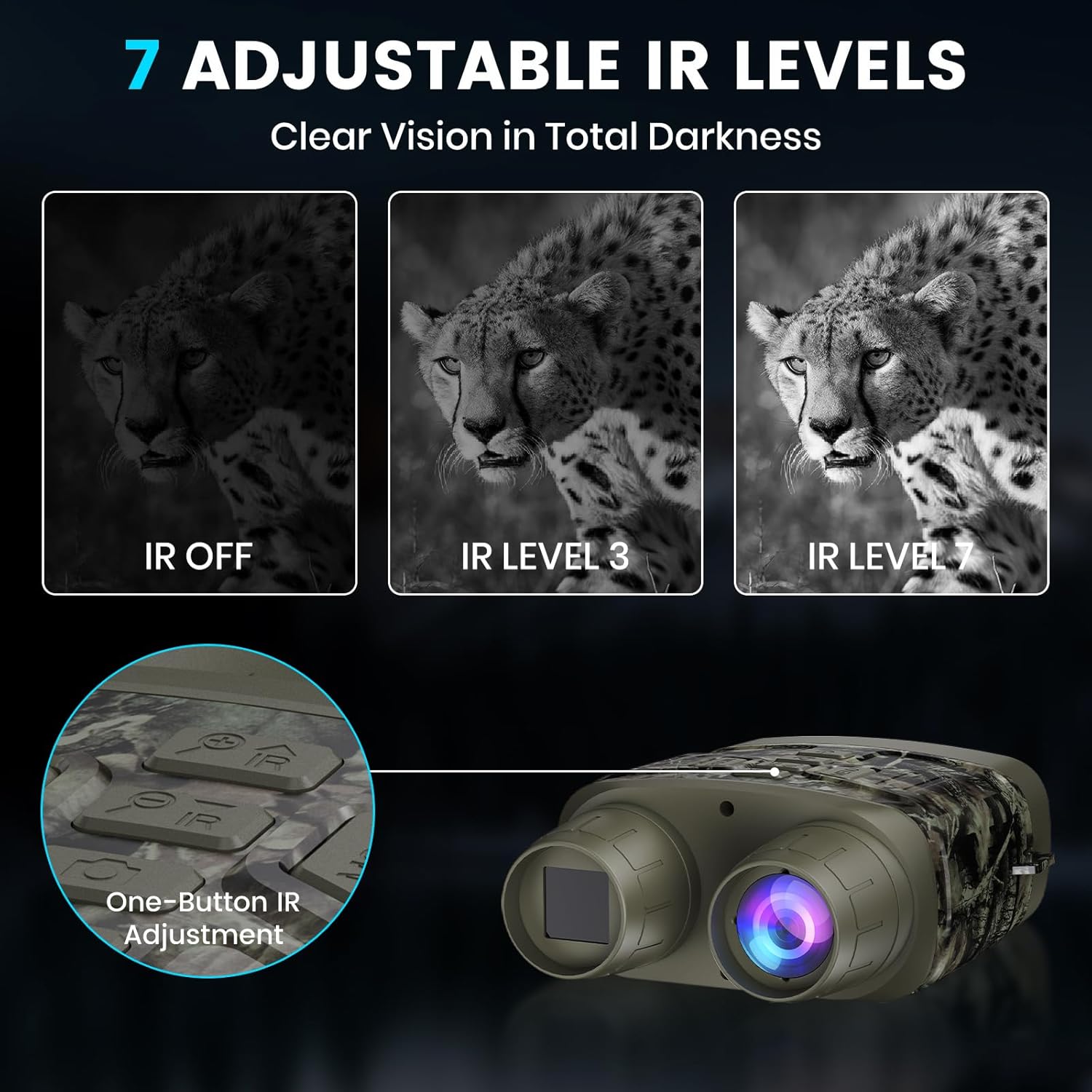 Night Vision Goggles for Adults, 4K Night Vision Binoculars with 5000mAh Rechargeable Battery and 32GB TF Card for Hunting, Wildlife Observation and Security
