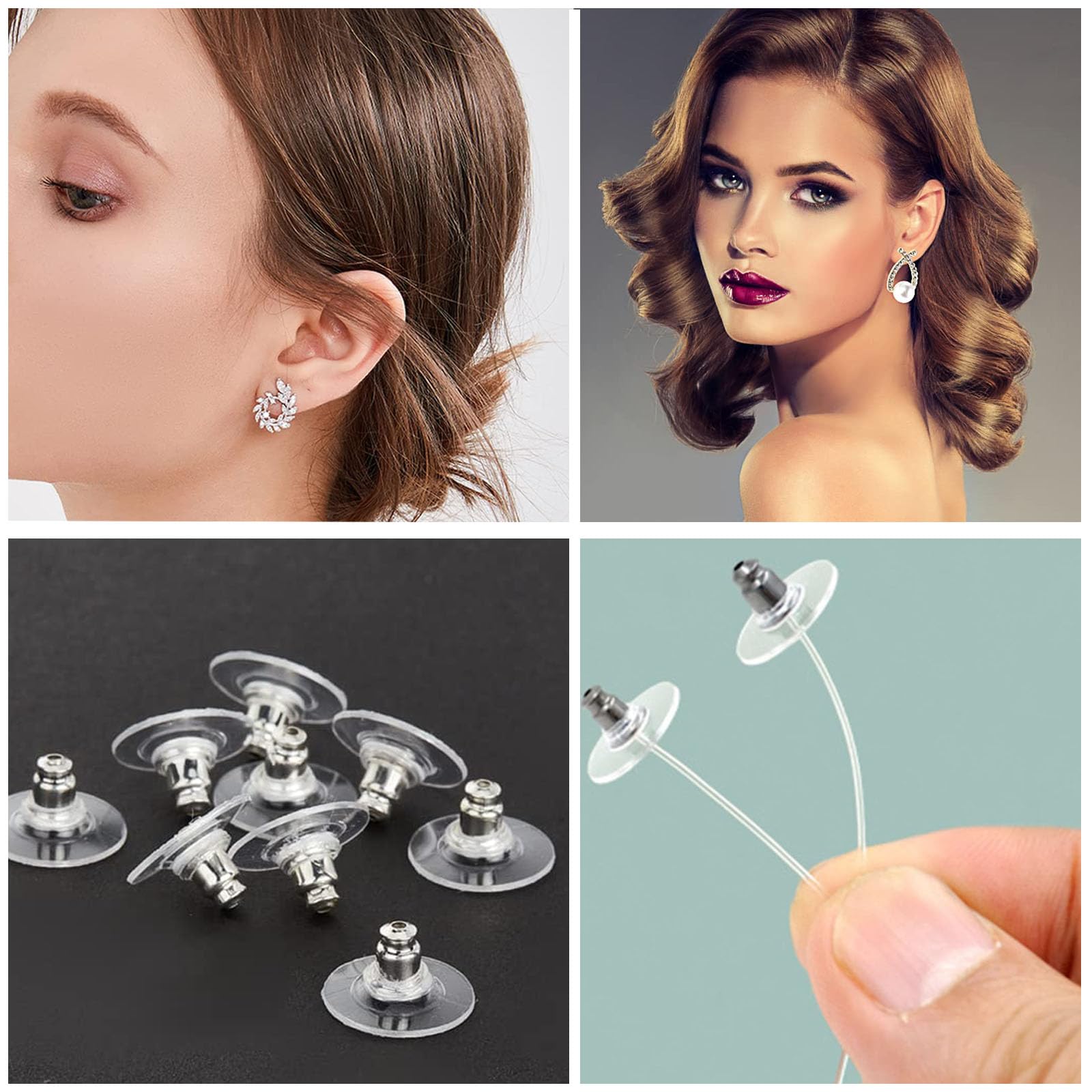 100 Stück Ohrring-Verschlüsse Aus Silikon – Transparent, Für Ohrstecker & Hänger