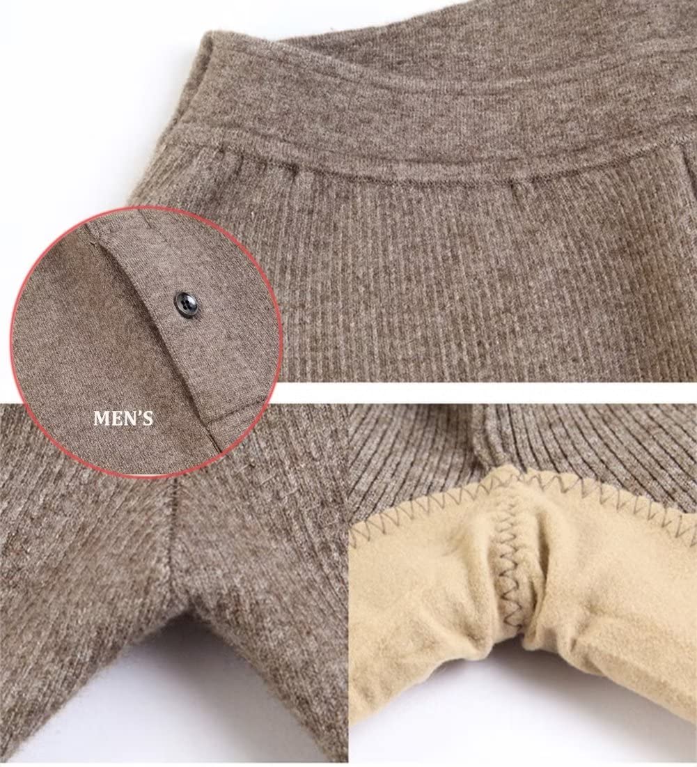 Hombre Mujer Leggings Mallas 100% Cachemira Pantalones Térmicos Invierno Cálidas Pantalones para Correr y Fitness Ropa Interior Térmica