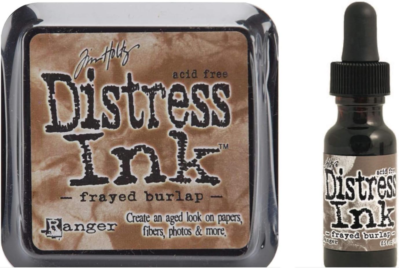Frayed Burlap Distress Ink Pad + Reinker Lot - Tim Holtz Bundle