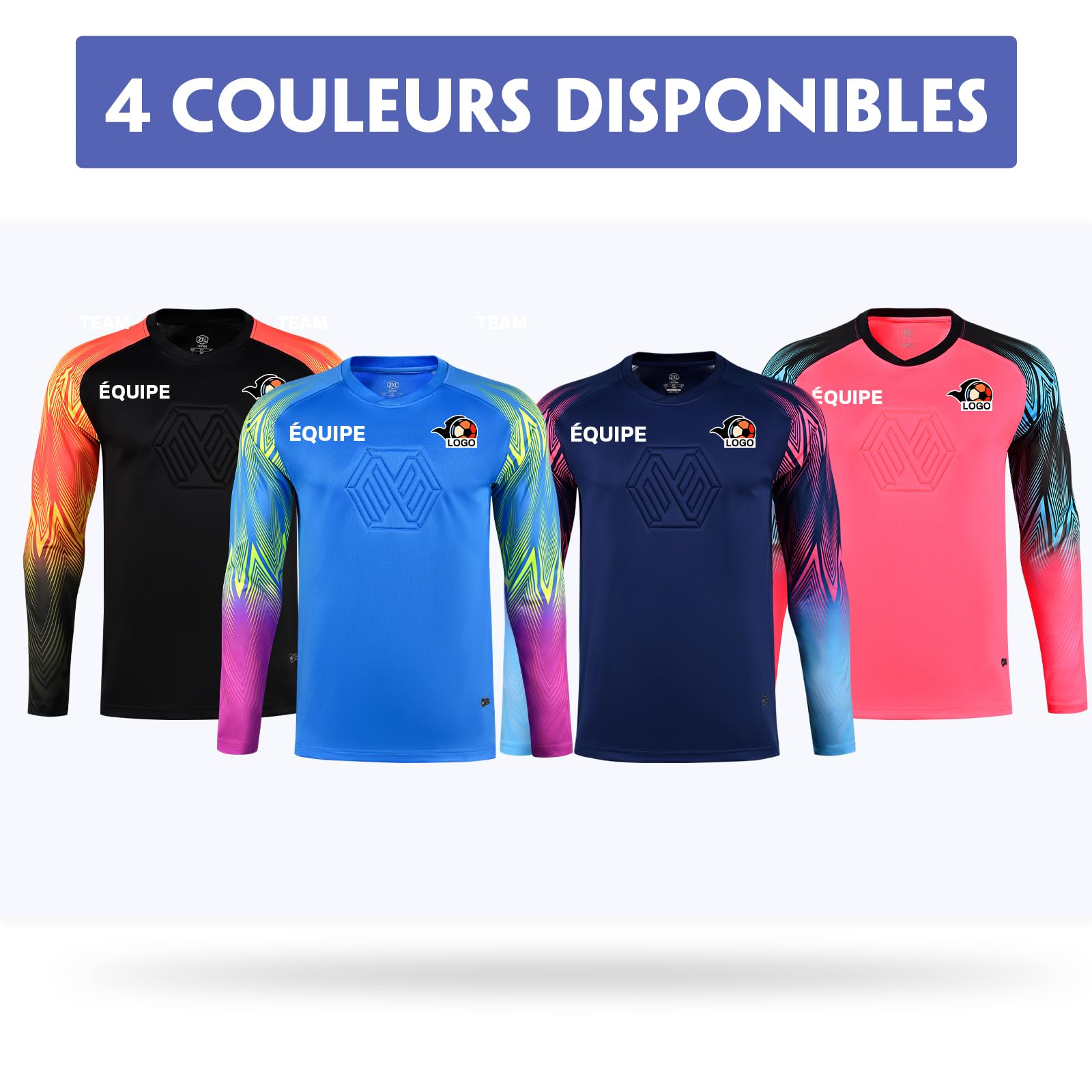 Maillot de Gardien de But de Foot Personnalisé pour Jeunes Enfant Adulte Haut de Gardien Personnalisable