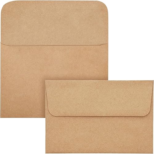 Miniatura 5 de Paquete de 100 tarjetas y sobres en blanco de 4 x 6, tarjetas de felicitación de papel kraft a granel para hacer tarjetas, bodas, cumpleaños, todas
