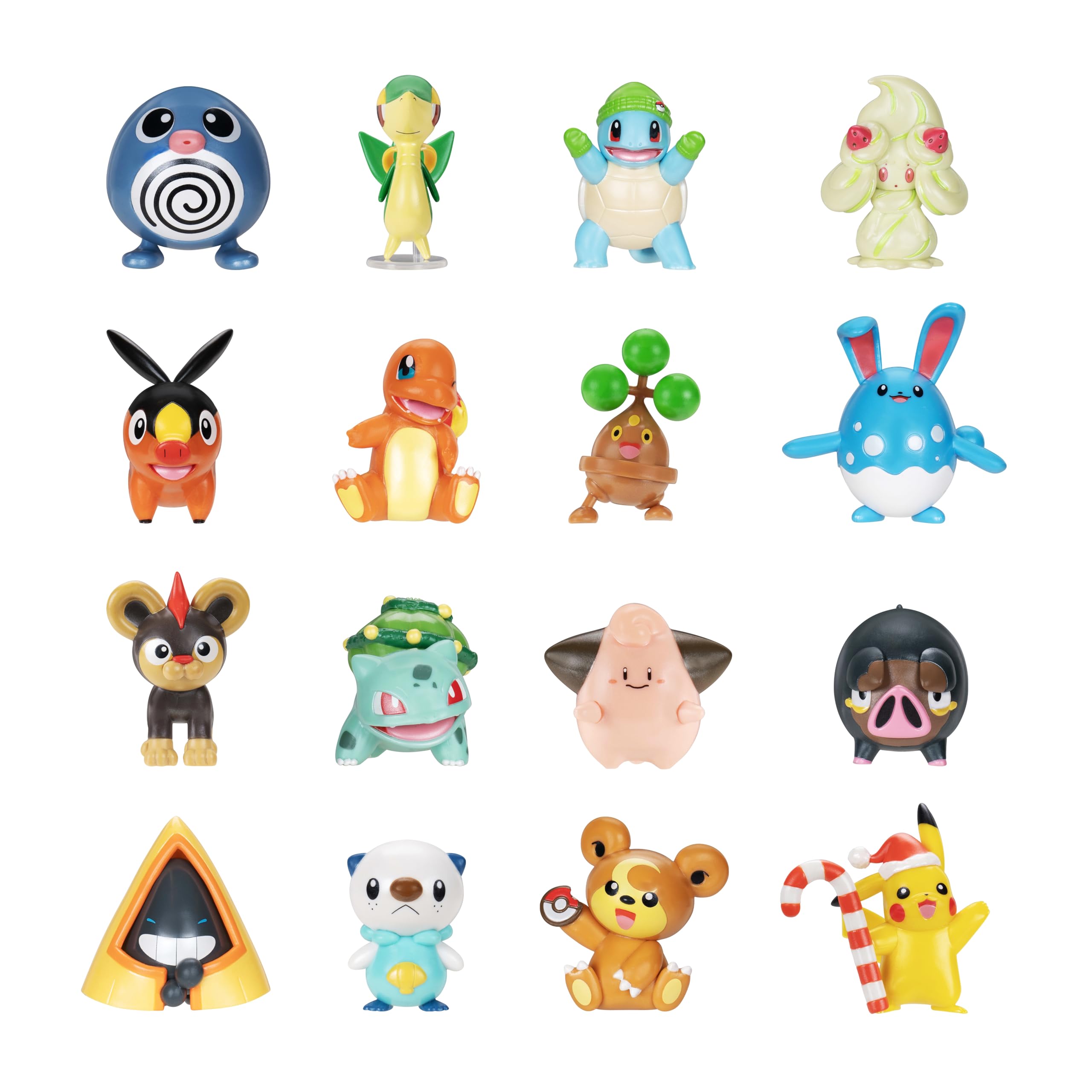 Pokémon Calendrier de l'avent Pokémon 2025 – Comprend 16 figurines de combat de 5 cm avec une finition spéciale et 8 accessoires uniques