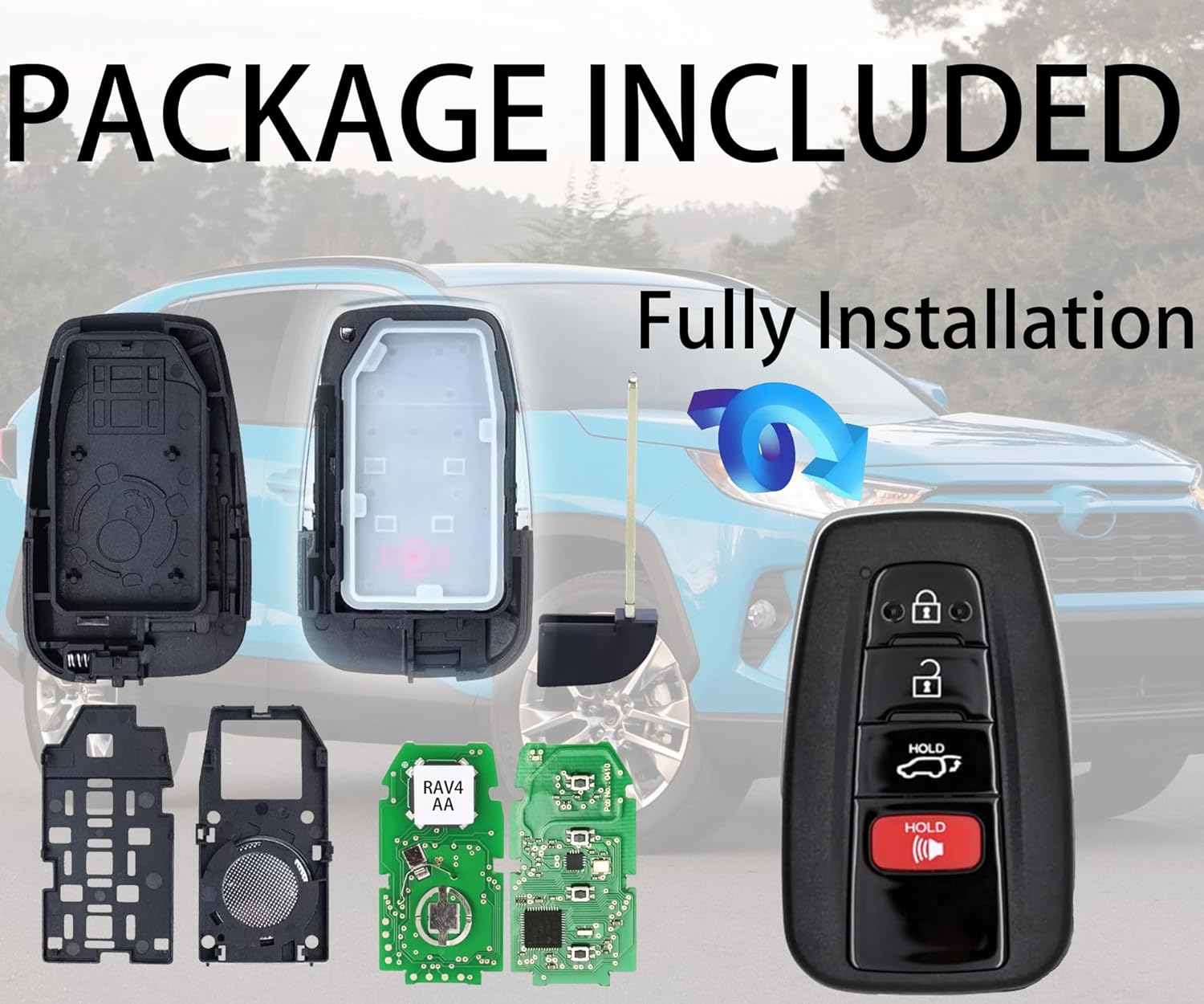 Smart Key for Toyota RAV4 2020-2023, Alliskeys Smart Remote Key Fob Fit for Toyota Highlander 2019-2023 HYQ14FBC 231451-0351 8990H-0R030 8990H-0E020
