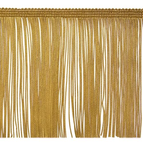 Trims By The Yard 6" Chainette Fringe Trim | Gold | (5 Yard Cut) #TOP24