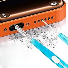 5pcs Cell Phone Cleaning Kit Dual Side Multifunction Tools Anti-Clogging Nylon Brushes &amp; Hook Cleaner for iPhone 17 Pro Max Charging Port, Phone Speaker Mini Cleaning Kits