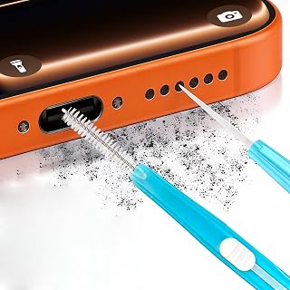 5pcs Cell Phone Cleaning Kit Dual Side Multifunction Tools Anti-Clogging Nylon Brushes & Hook Cleaner for iPhone 17 Pro Max Charging Port, Phone Speaker Mini Cleaning Kits - Amazon product rated Grade A