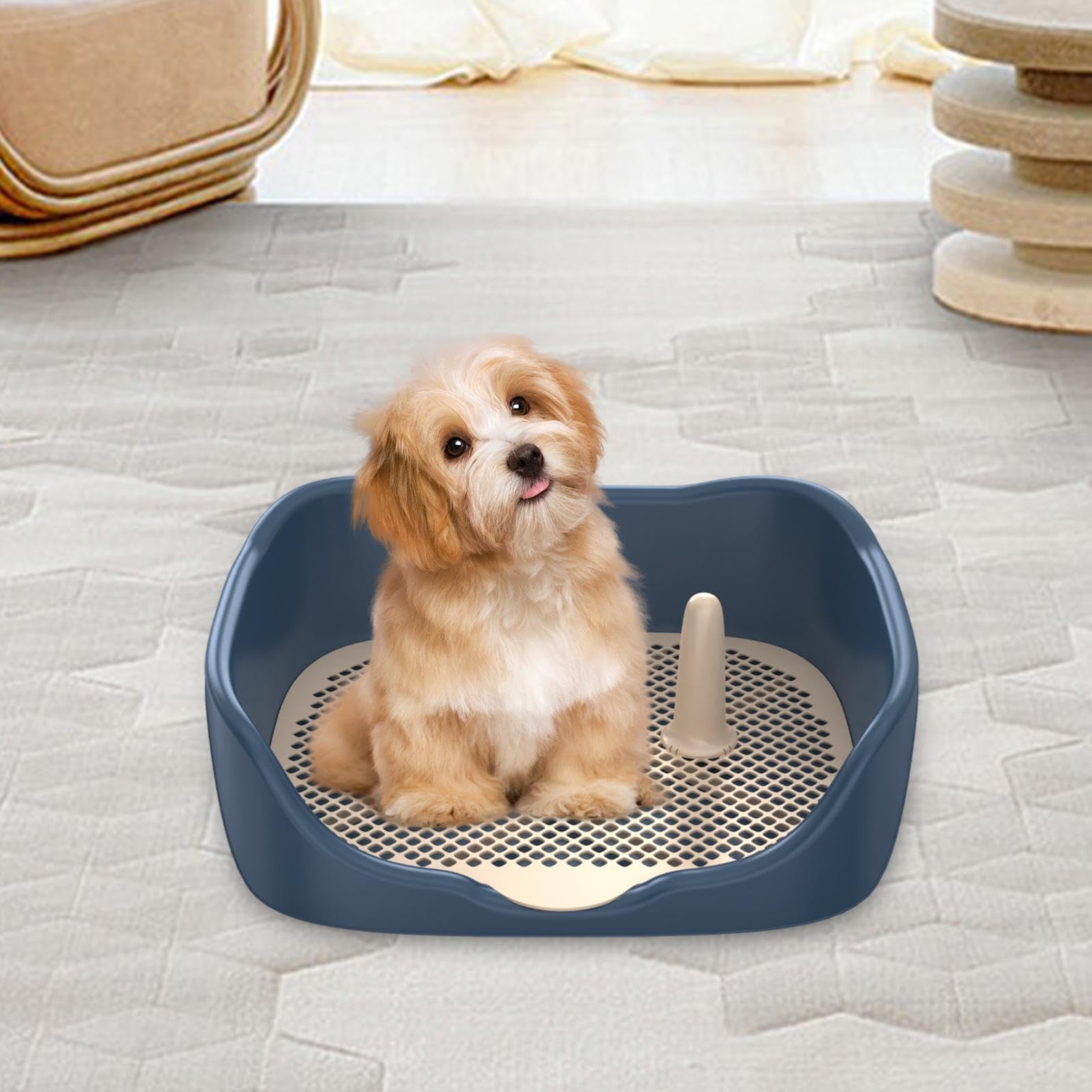 F Fityle Inodoro para Perros, Caja de Arena para Perros, Mantiene Las Patas y los Pisos limpios, Bandeja para IR al baño para el Entrenamiento de Cachorros,