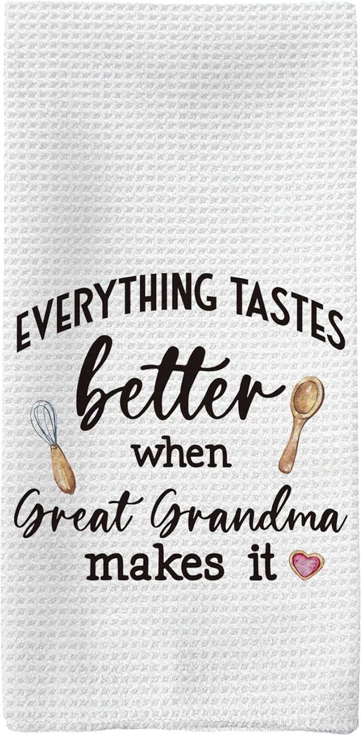 Great Grandma Gifts Kitchen Towels, Gifts for Great Grandma Hand Towels, Great Grandma Christmas Dish Towels Tea Towels for Kitchen, Best Great Grandma Gifts, 16x24inch