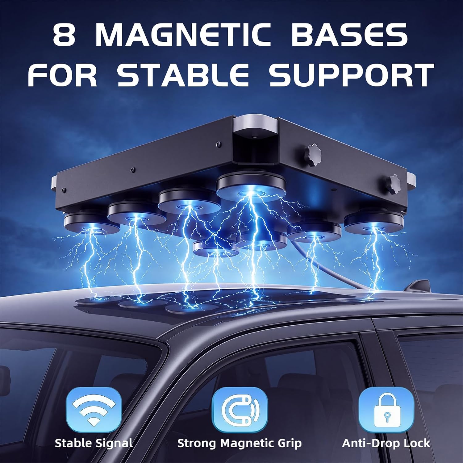 Satellite Dish Mount for Starlink Mini, 8-Magnet No-Drill Roof Bracket
