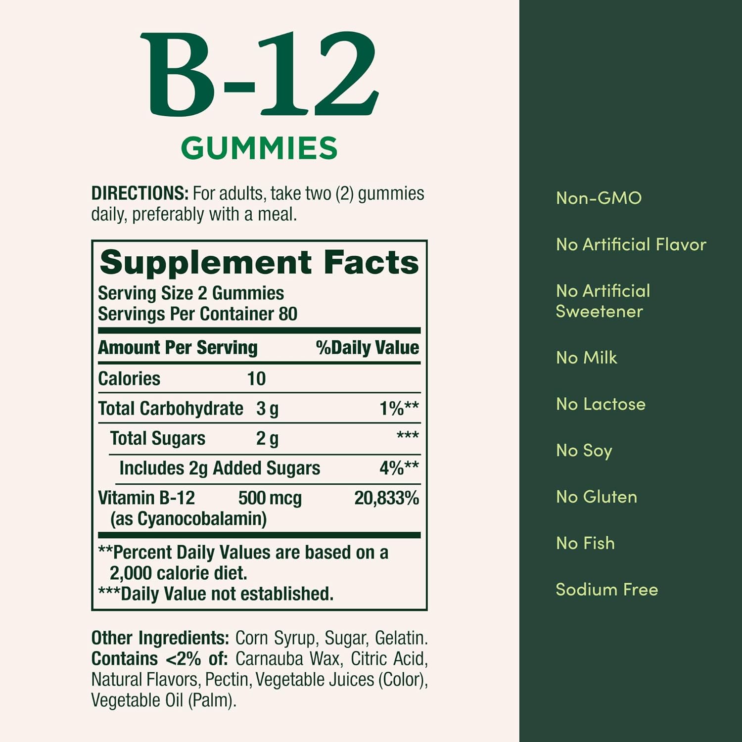 Nature's Bounty Vitamin B12 Gummies, Dietary Supplement, Supports Energy Metabolism and Nervous System Health, Mixed Berry Flavor, 500mcg, 160 Count