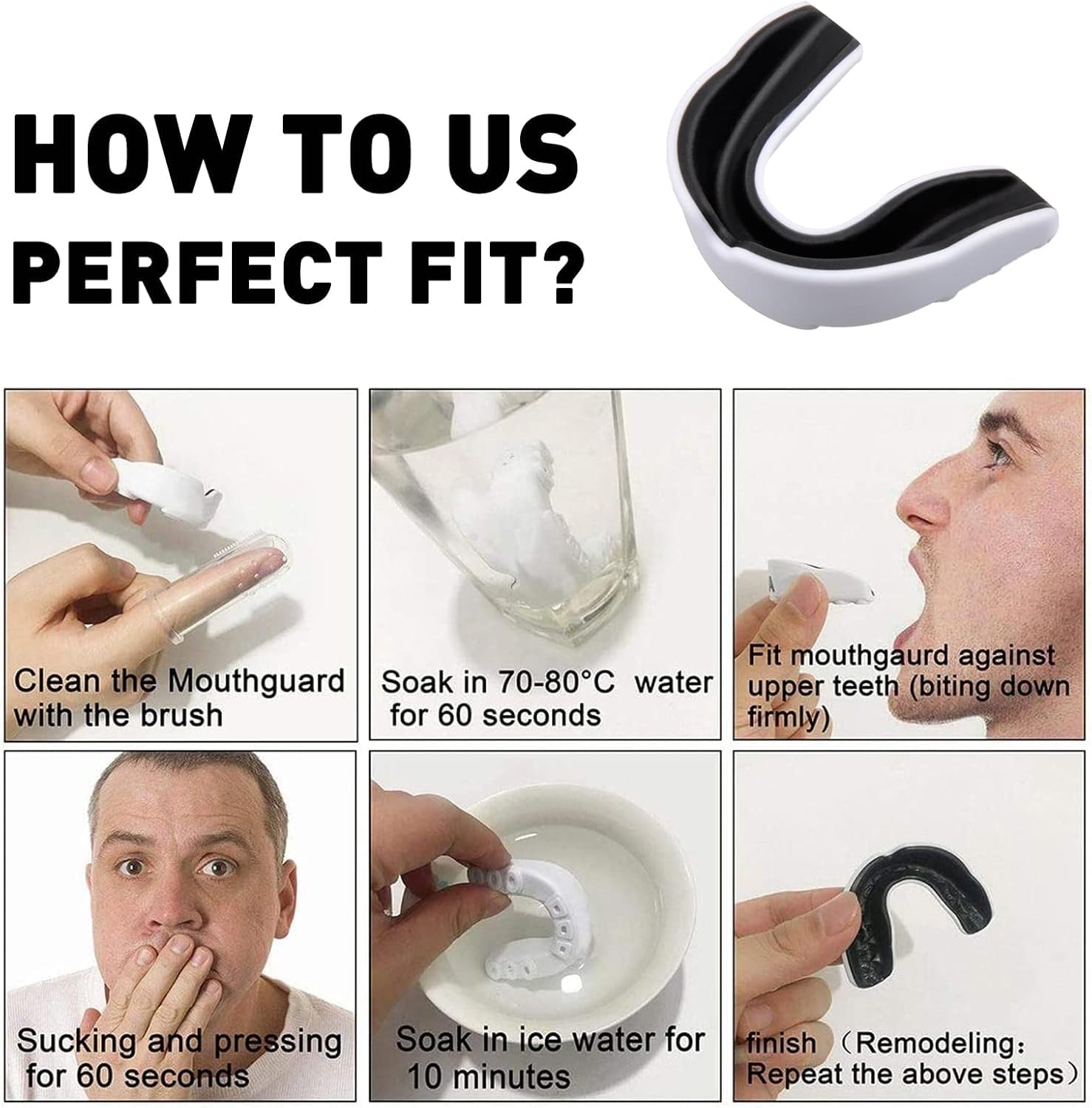 "Leosportz Mouth Guard for Boxing MMA Food Grade Material - Sports Mouth Guard for Kids and Adults | Karate, Judo, Muay Thai, Football Lacrosse, Basketball Boxing Soccer Taekwondo (One Size, 3, count)"