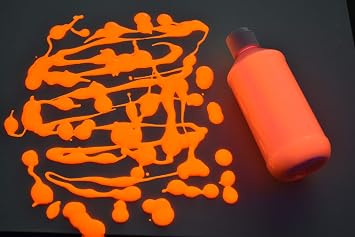 DirectGlow 8oz UV Blacklight Reactive Fluorescent Acrylic Paints Orange