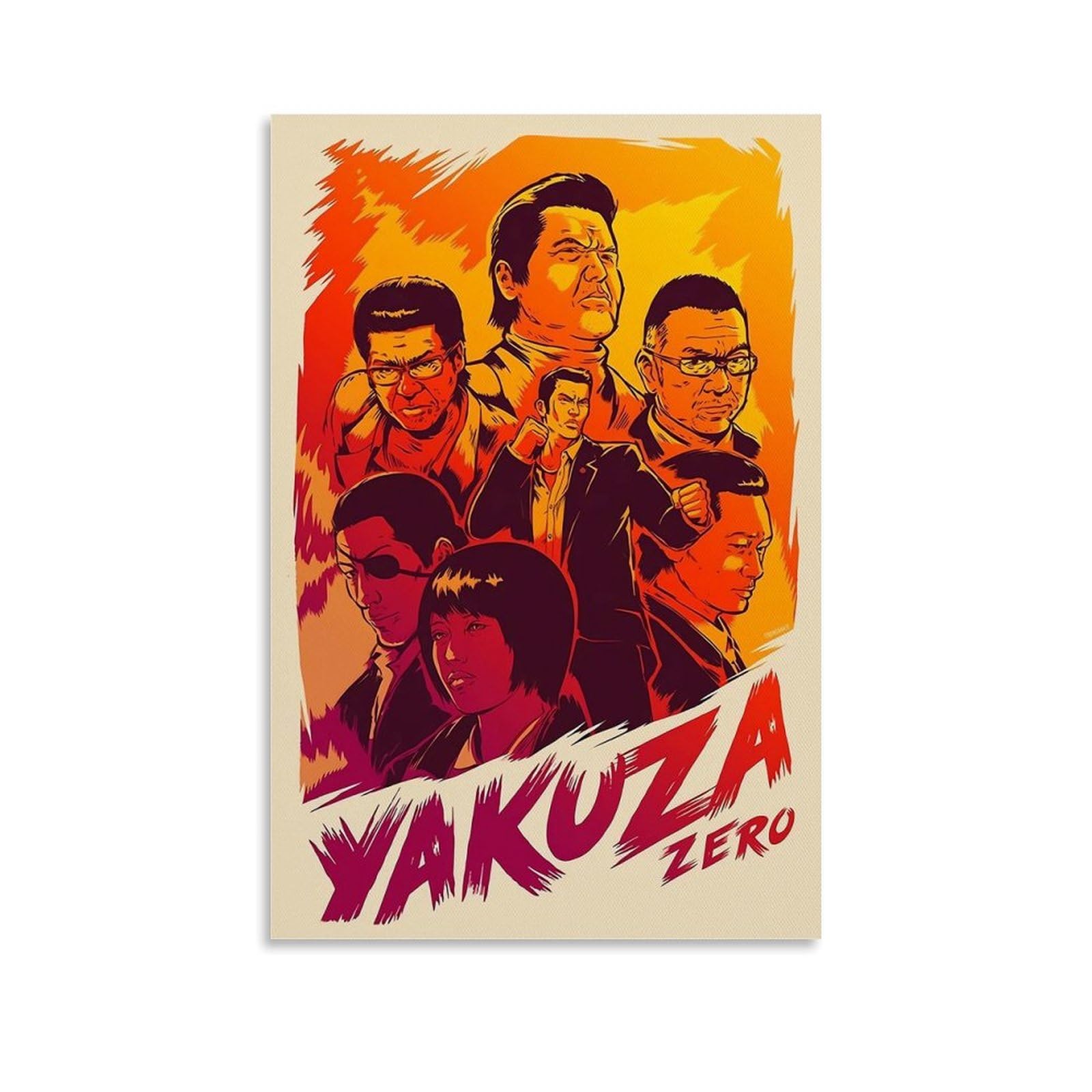 KDCSBYKDCSBY YAKUZA ZERO Video Game Poster Canvas Wall Art Living Room Aesthetic Decorative Painting 12x18inch(30x45cm), Unframe-style