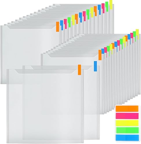 Caydo 36 organizadores de almacenamiento de papel para álbumes de recortes, 12 x 12 pulgadas, almacenamiento de papel transparente para álbumes de