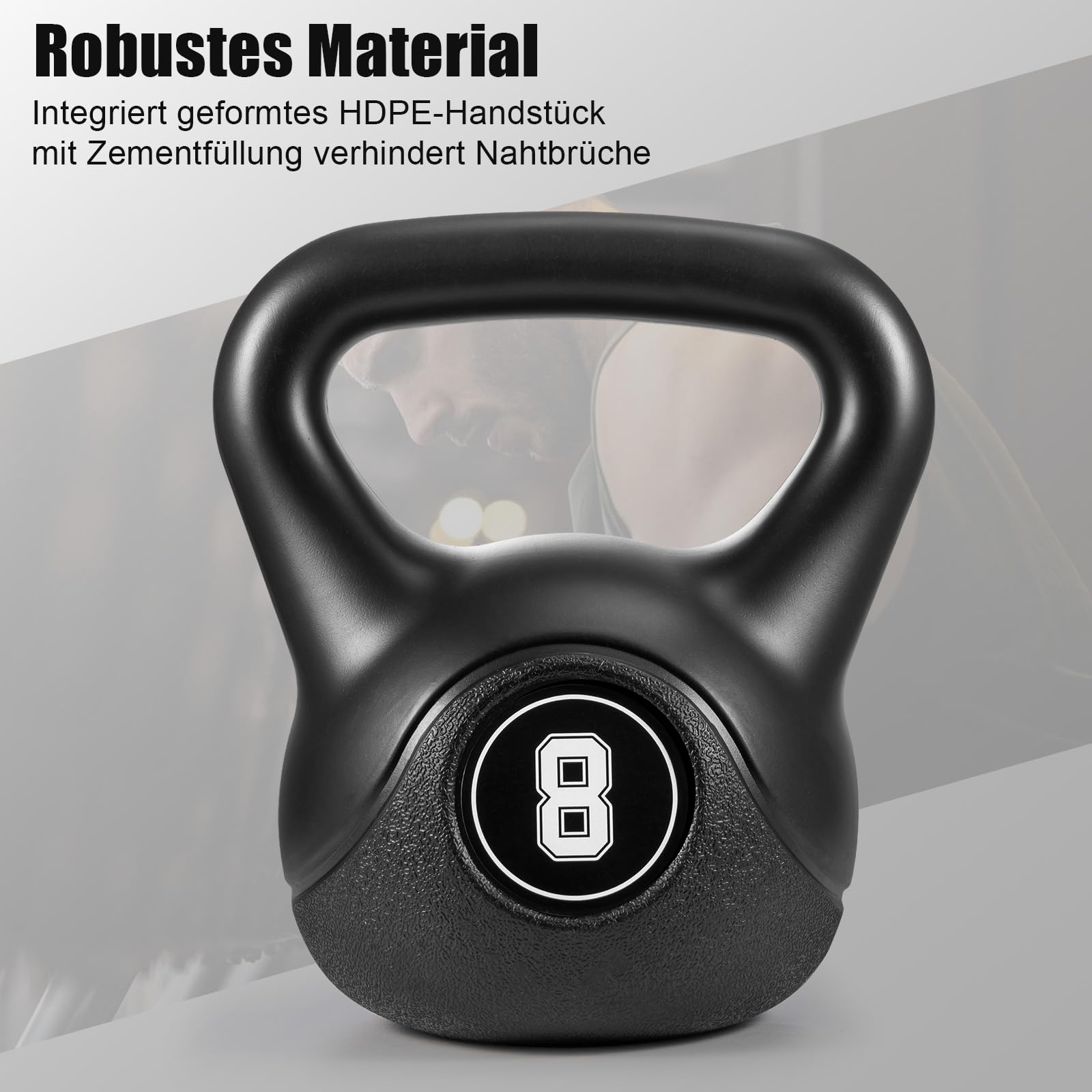 20 kg Kettlebell-Set 4-teilig – Kettlebell Gewicht für Heim-Fitnessstudio, 2/4/6/8 kg Heavy Duty Hantelset mit HDPE-Ummantelung für Krafttraining, Muskelaufbau und Ganzkörperübungen