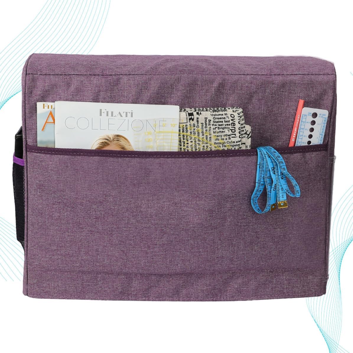 FOMIYES Oxford Clean Pocket Cover for Purple Zipper Sewing with Machine and Foldable and Easy to Protective Case Home Shop Machines