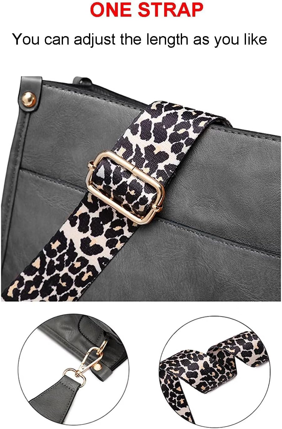 AUYOCO Vegan Leather Crossbody Bags for Women, Crossbody Purse with Guitar Strap Zipped Pockets Handbag Shoulder Bag - Image 4