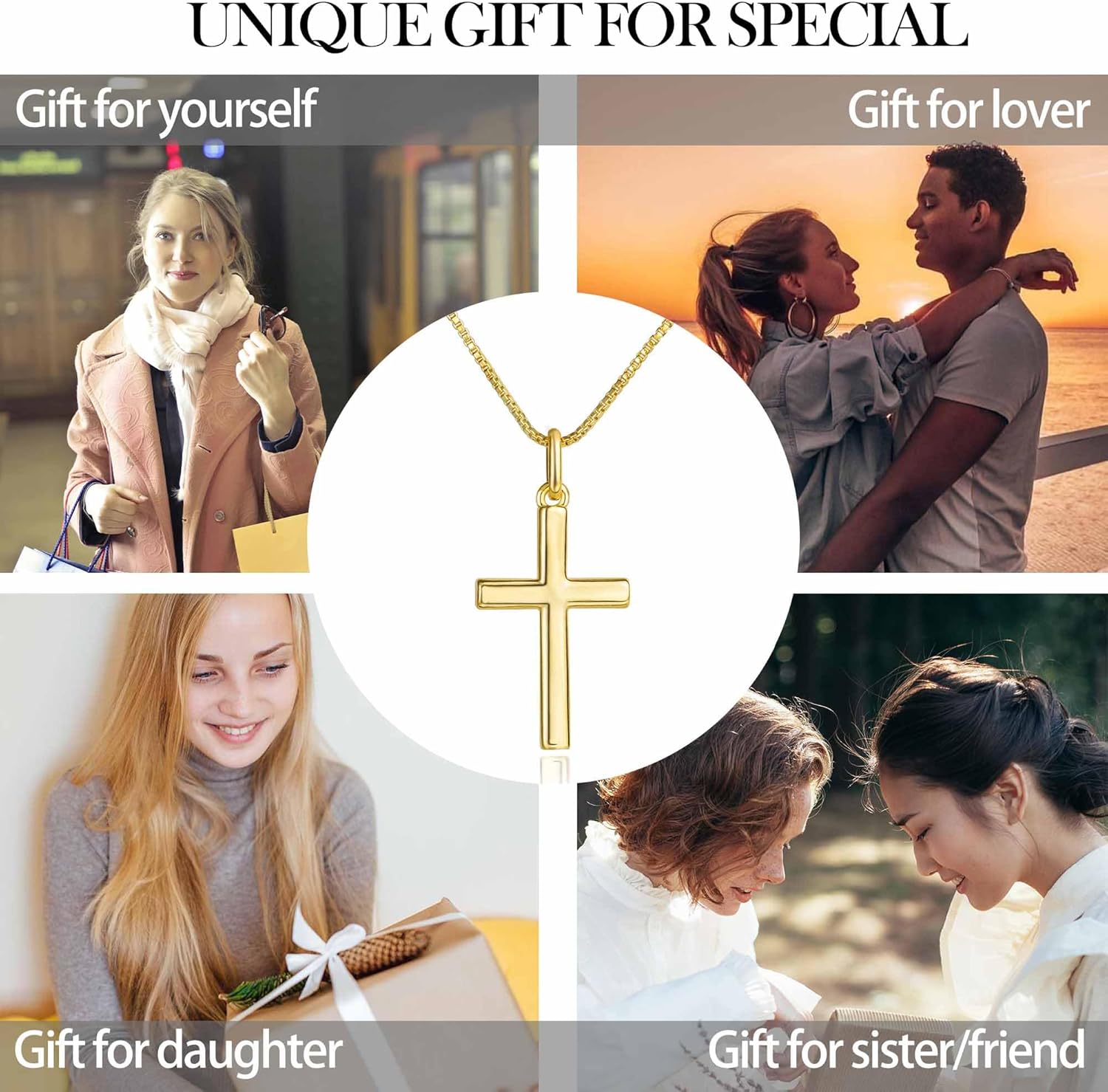 Gold Cross Necklace for Women, 14K Real Gold Plated Cross Pendant Necklaces Dainty Hypoallergenic Cross Necklace Simple Gold Pendant for Women Trendy Everyday Jewelry - Image 4