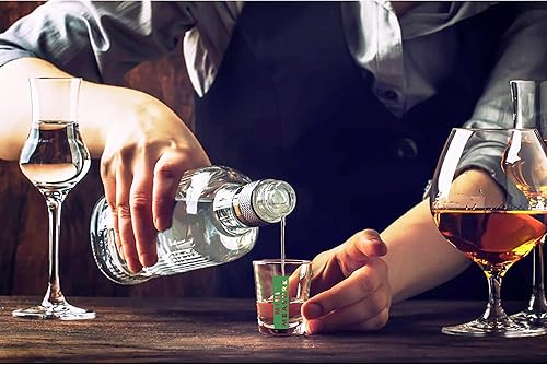 Miniatura 8 de Kolder Mini medida de vidrio pesado, 20 medidas incrementales multiusos líquido y seco, vaso de chupito, verde, juego de 2