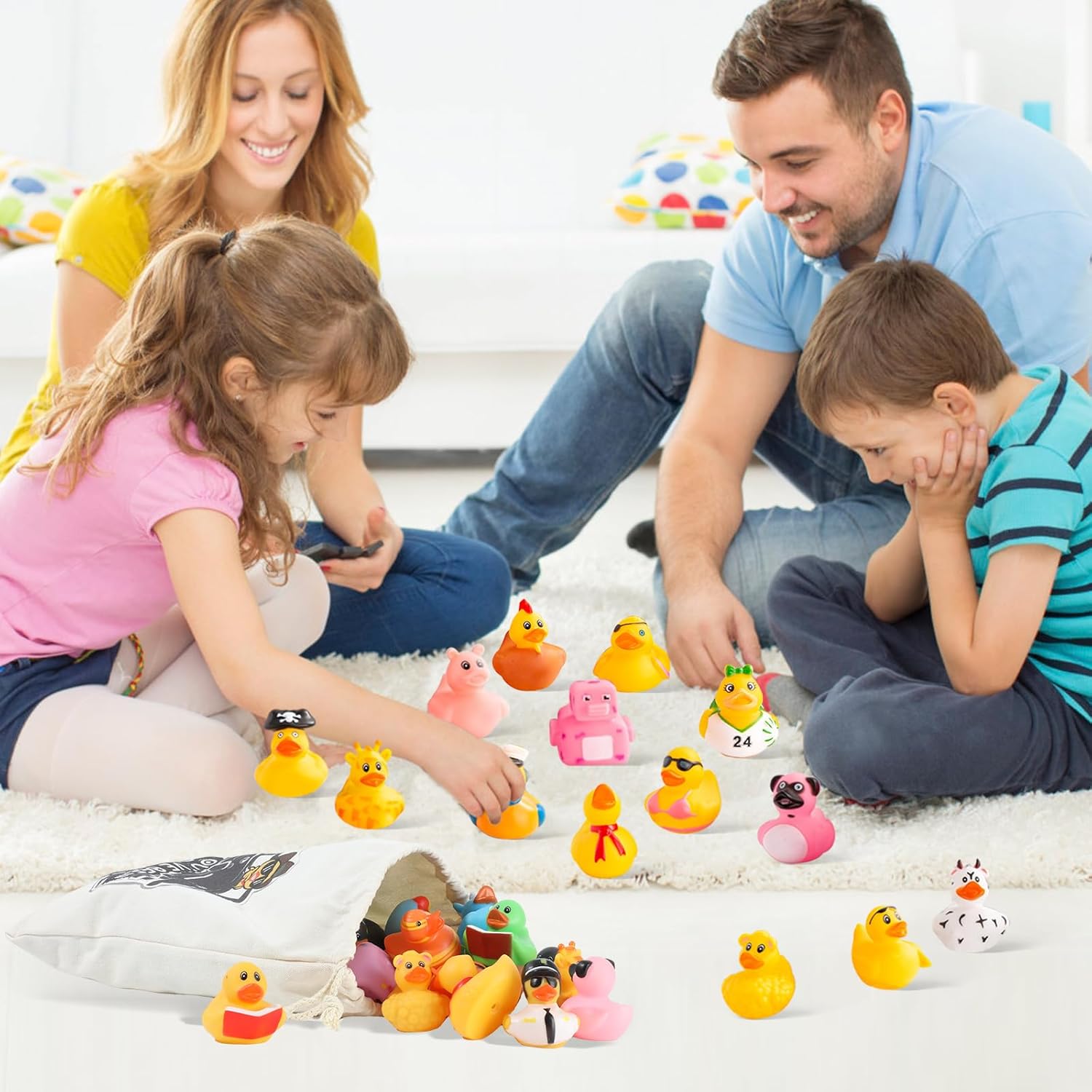 16 Pcs Rubber Duck Bath Toys,Rubber Ducks for Jeeps,Ducks for Jeeps with Tags,16 Pack Rubber Ducks+16 Cards Tags+16 Straps+1 Strong Bag