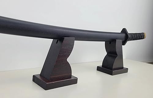 Miniatura 3 de Soporte para espada Katana de madera, soporte de espada samurái japonesa decente, estante de madera para cuchillo, daga en casa u oficina