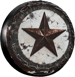 Western Texas Star Spare Tire Cover Wheel Protectors Weatherproof Sun Protection Covers Universal for SUV Jeep Travel Trailer 15"