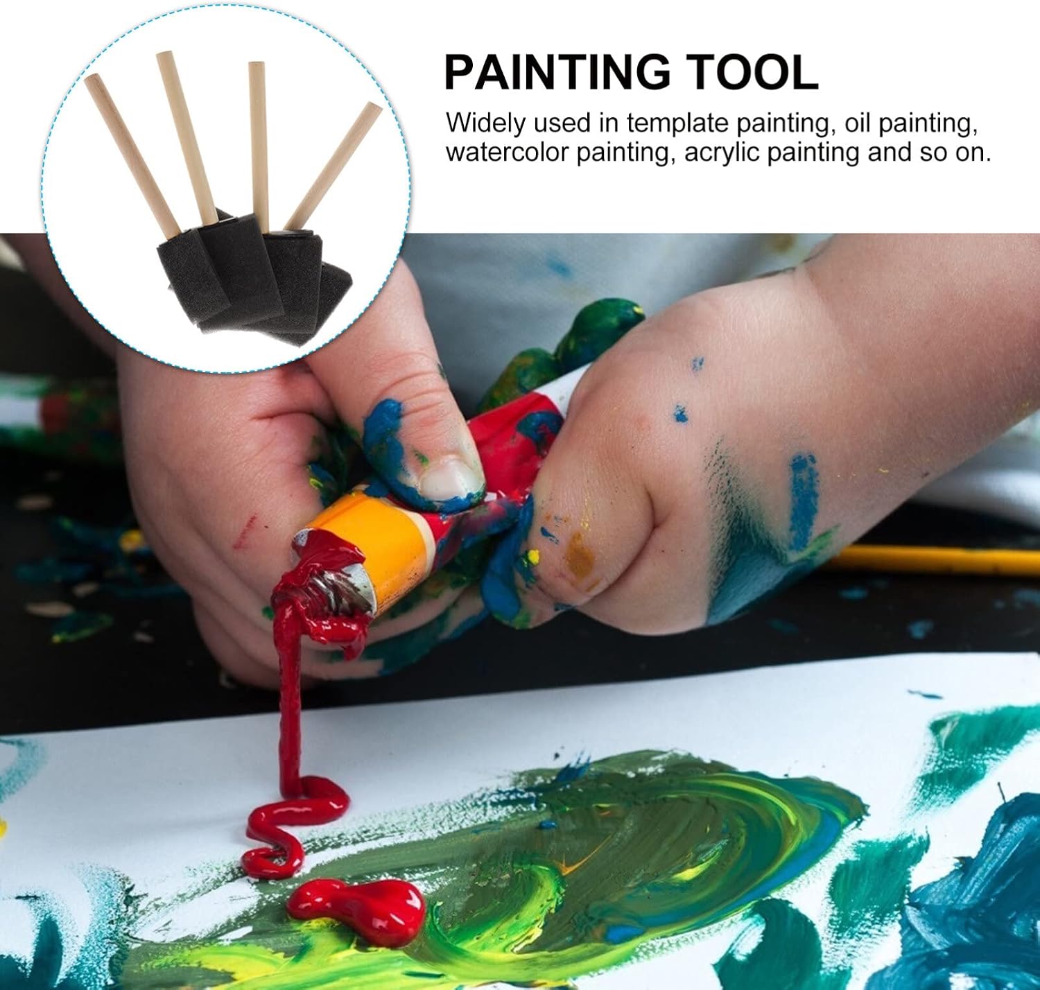 MAGICLULU 26pcs Painting Sponge Brush Art Sponge Brush Furniture Art Crafts Paint Roller Paint Artist Paint Kids Stamps Kids Graffiti Wood Set Child