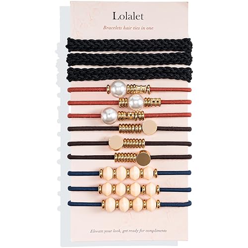 Miniatura 7 de Pulsera de lazos para el cabello estilo bohemio para mujer, cabello grueso, Lolalet súper linda, suave trenzada, bandas elásticas para el cabello, 7