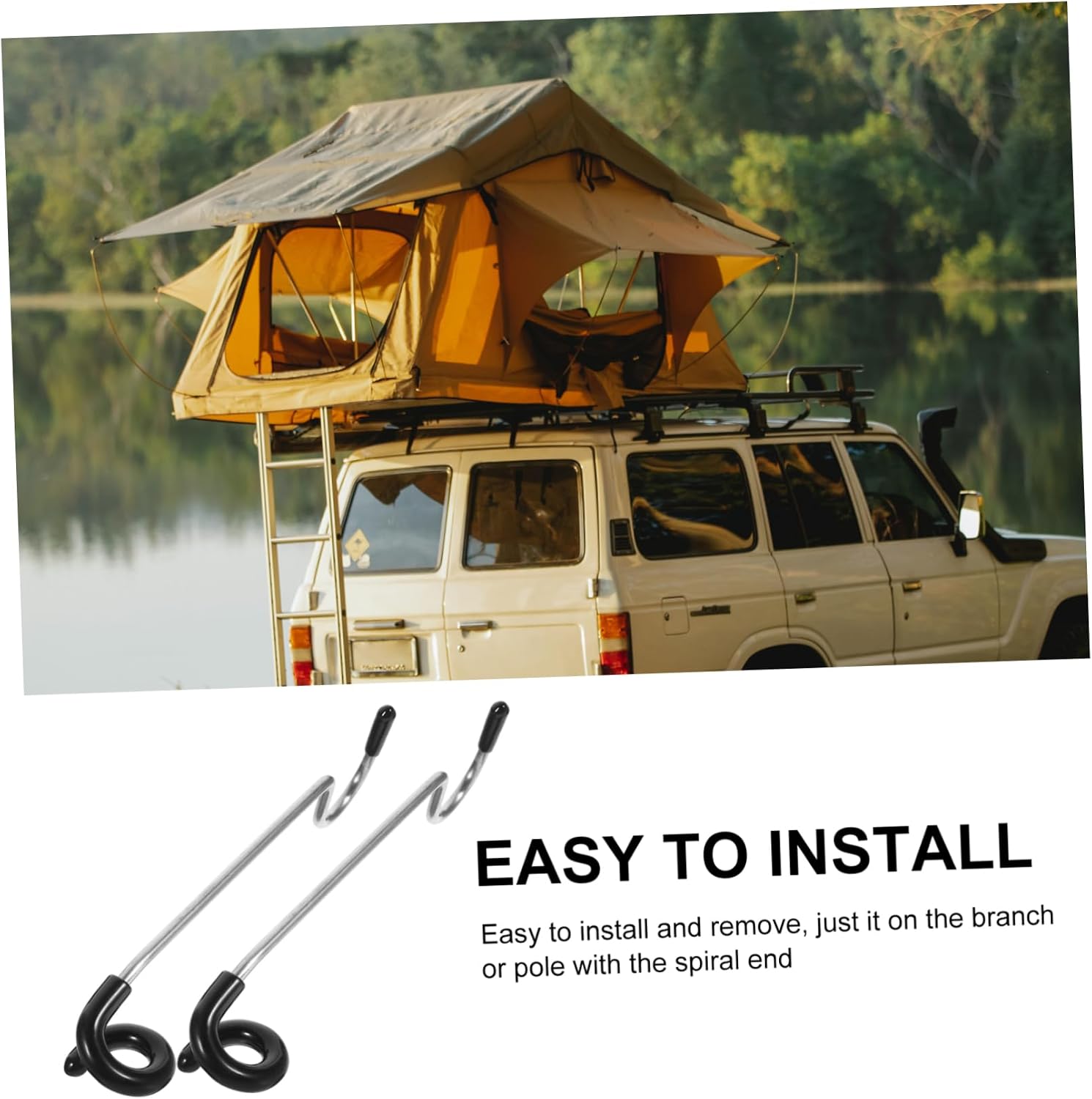 Camping Light Hooks Stainless Steel Lantern Hanger Metal Pole Hook Outdoor Accessories Set