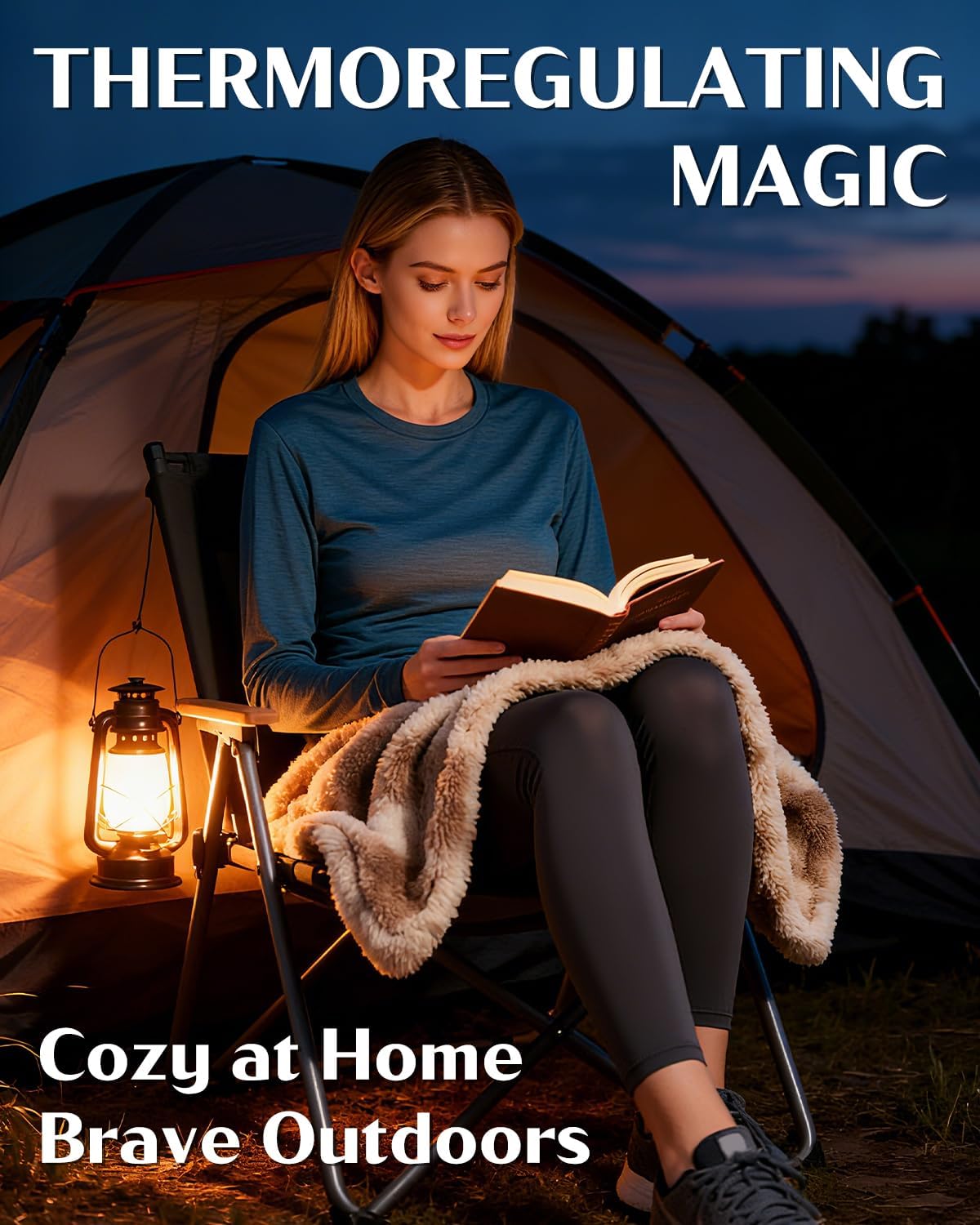 Women’s 100% Merino Wool Base Layer Top, Merino Wool Long Sleeve Undershirt, Wool Thermal Shirt - Image 7