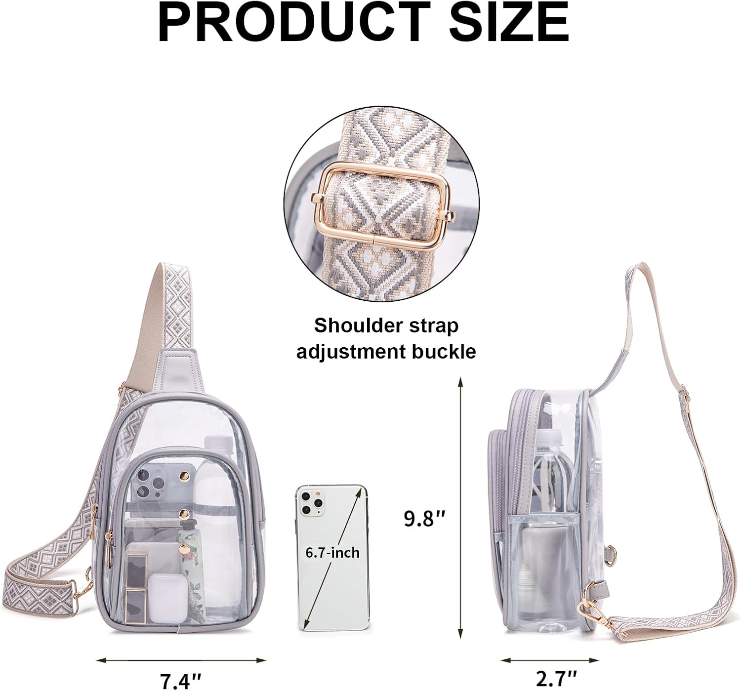 Clear Sling Bag for Stadium Events, Crossbody Bag for Women - Stadium Approved - Image 4